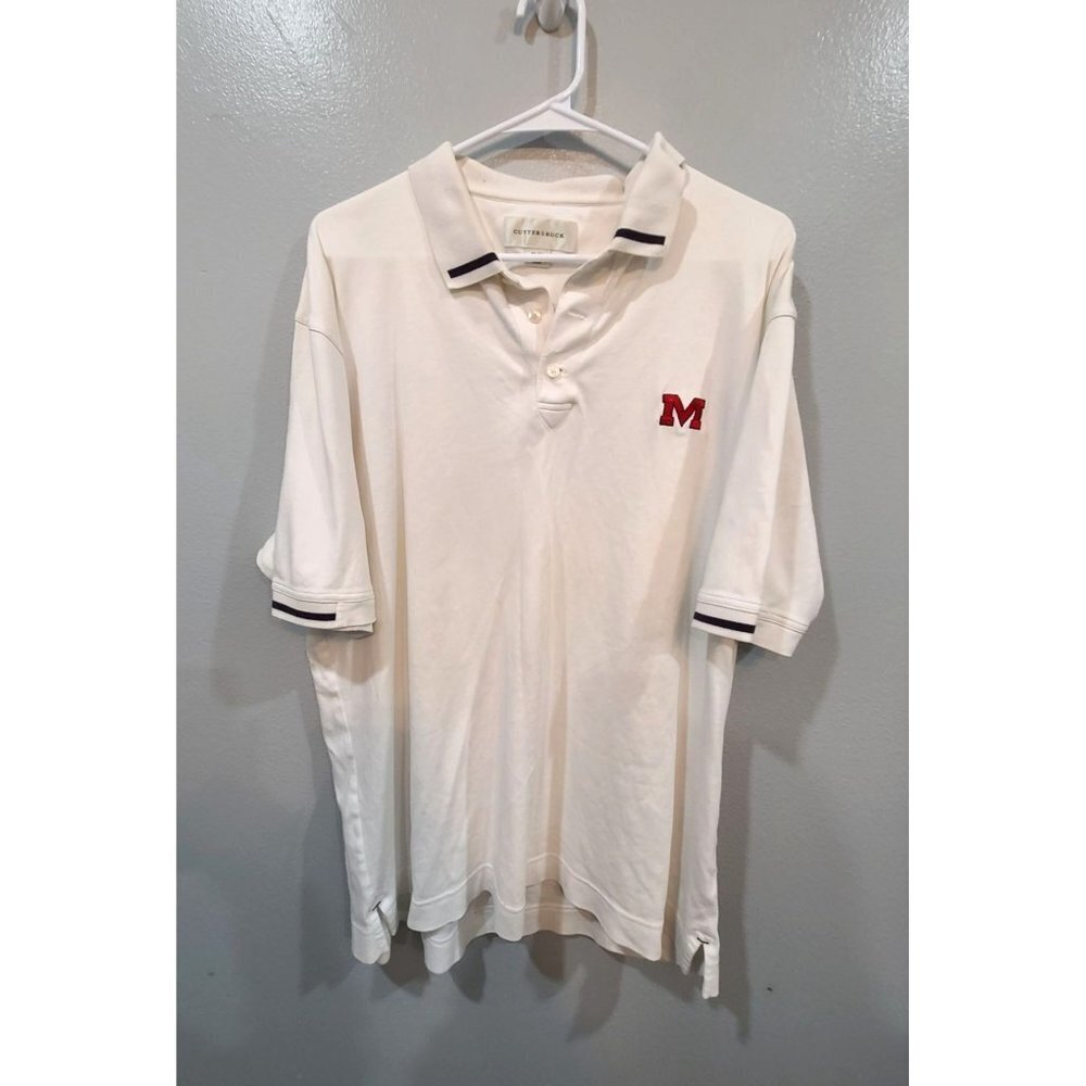 Mississippi State Bulldogs Cutter and Buck Shirt Men's XL White Polo Preppy